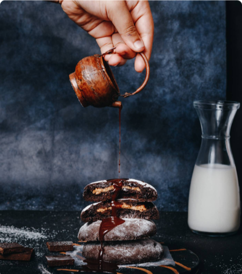 Delicious cookies with milk